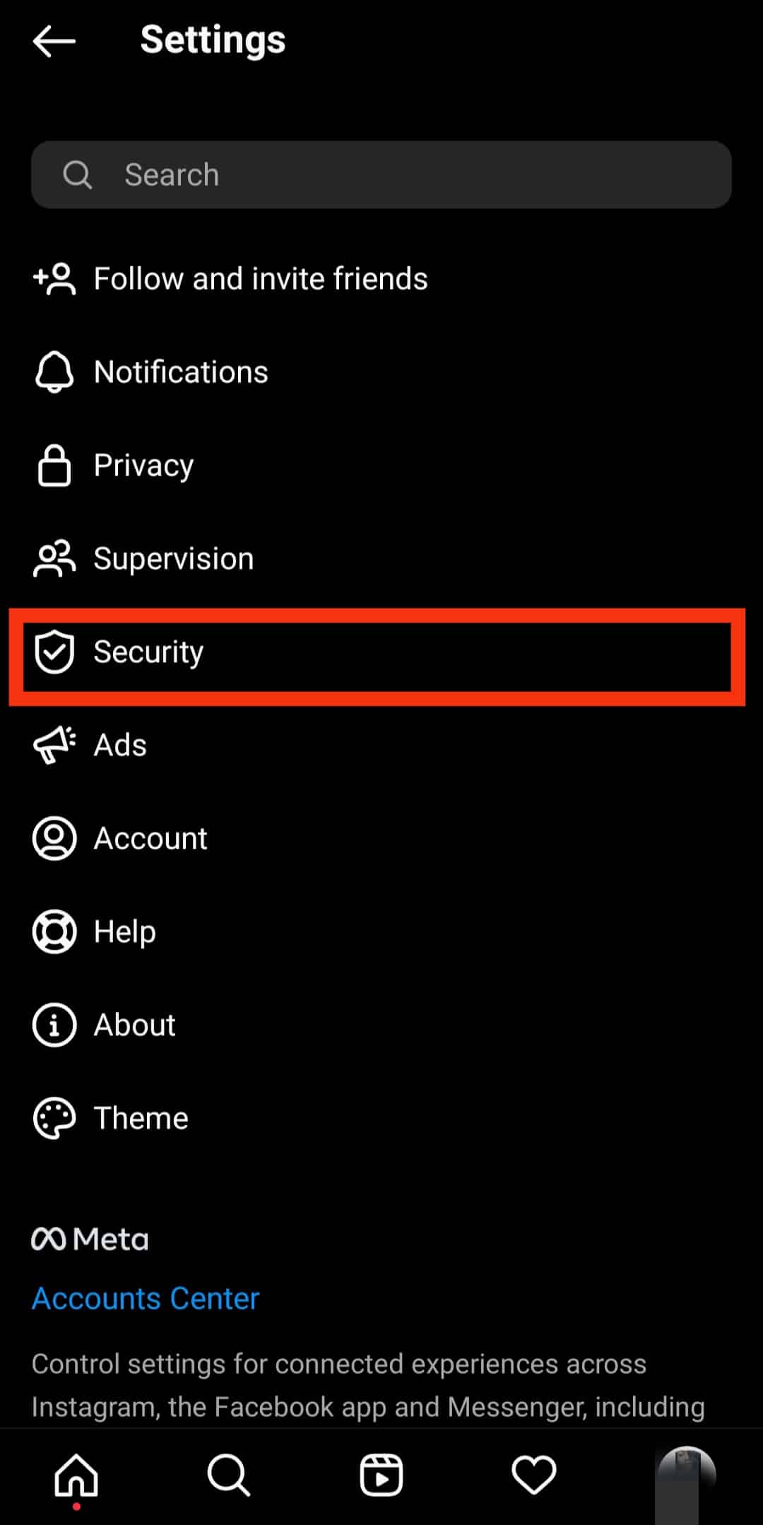 Tap on Security.