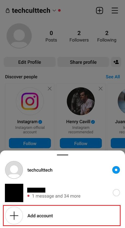 tap on Add account