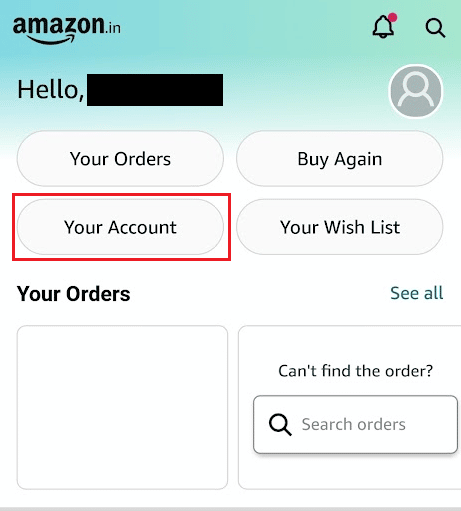 Tap on Your Account