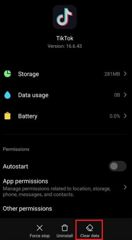Tap on App info followed by Clear data.