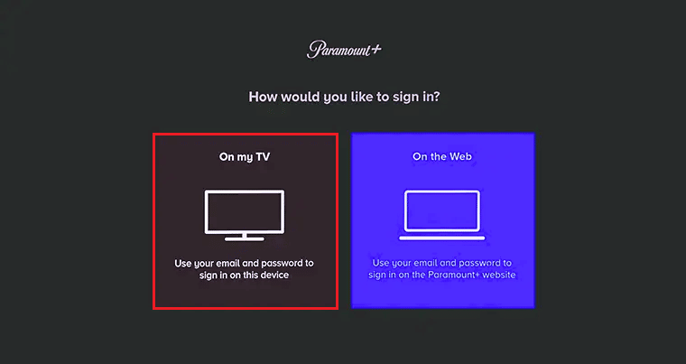 sign in on my TV