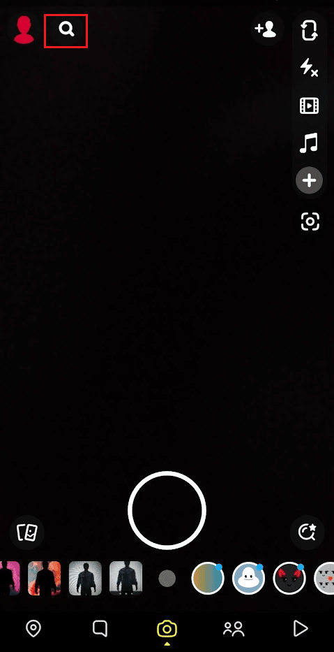Tap on the search icon from the top left corner next to your profile icon