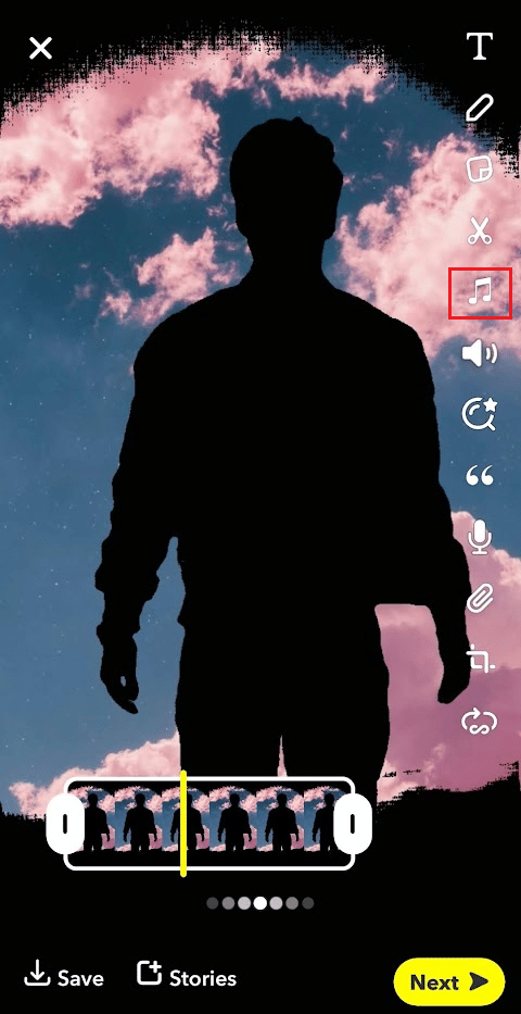 tap on the Music tab from the right pane | How to Get Runaway Aurora Filter on Instagram