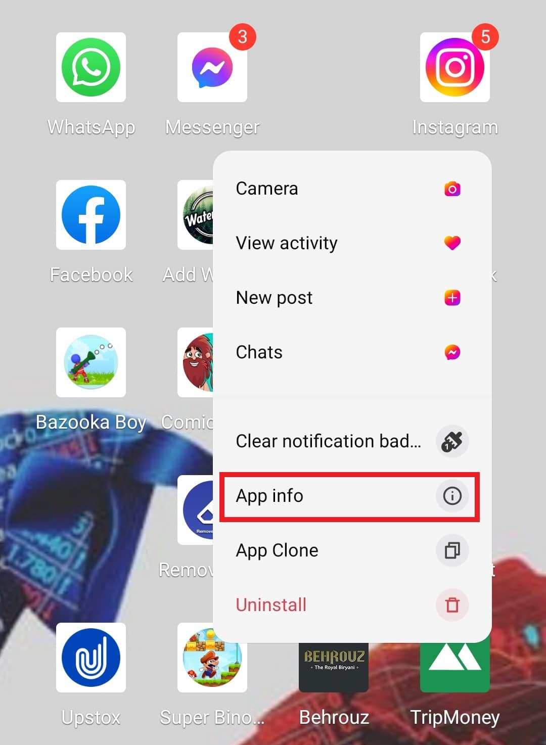 Select App info