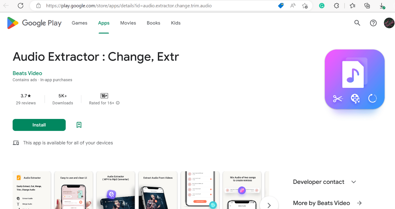 Audio Extractor: Change, Extr