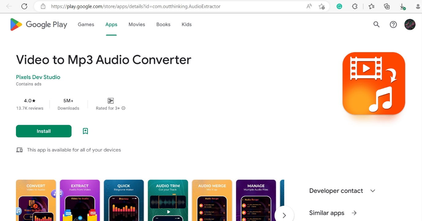 Video to Mp3 Audio Converter