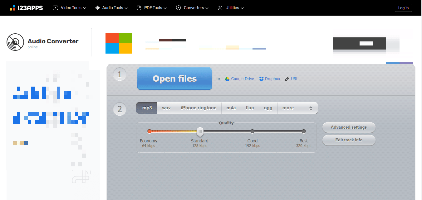 Audio Converter Online website