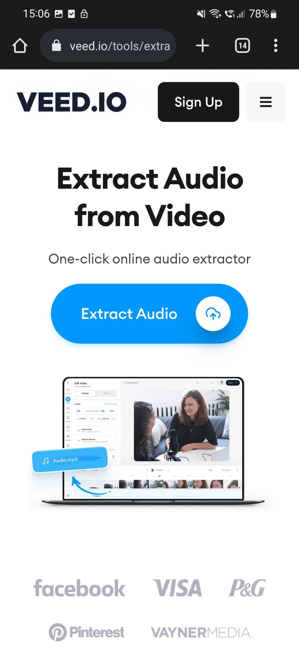 veed.io web page