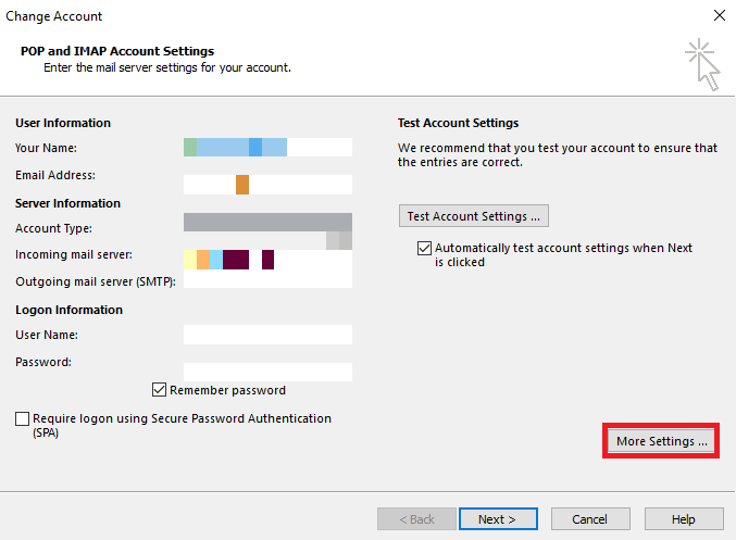 click on More Settings