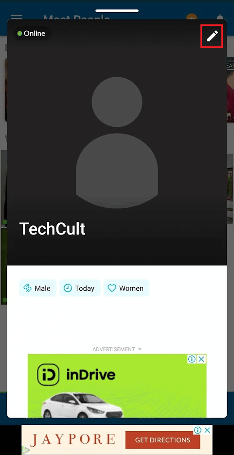 Again, tap on the Pencil edit icon