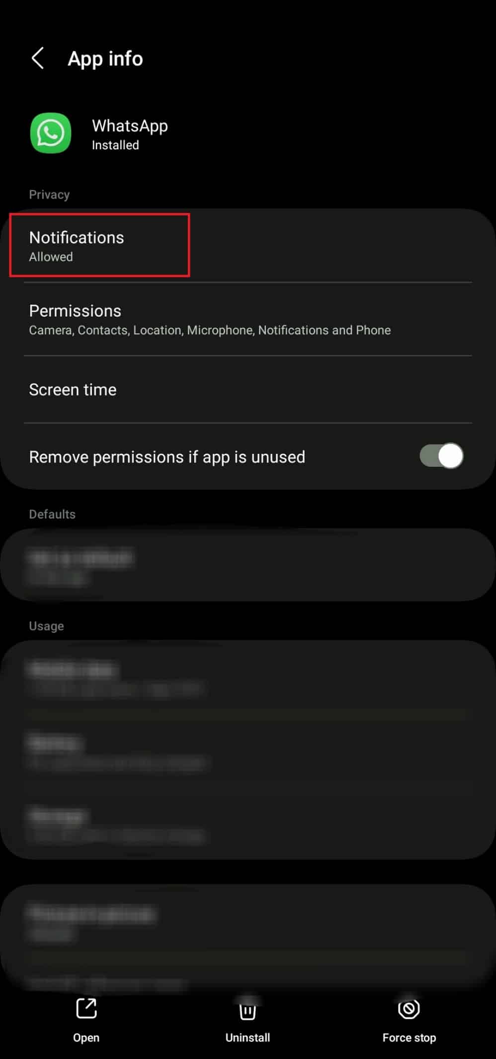 Tap on Notifications