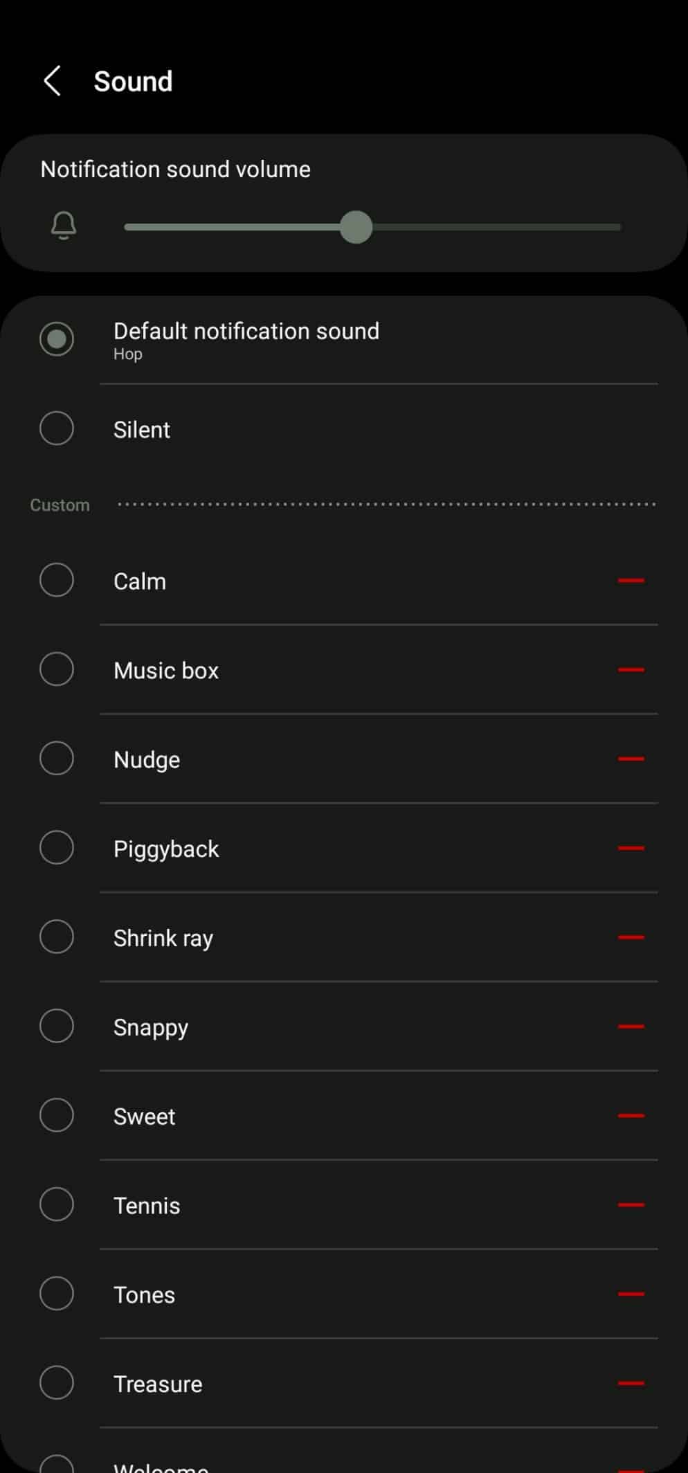 select your desired ringtone for that specified category of notification from the app