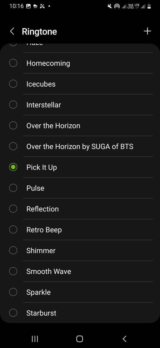 Select from the available options