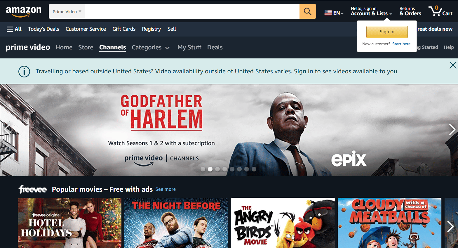 Launch Amazon website