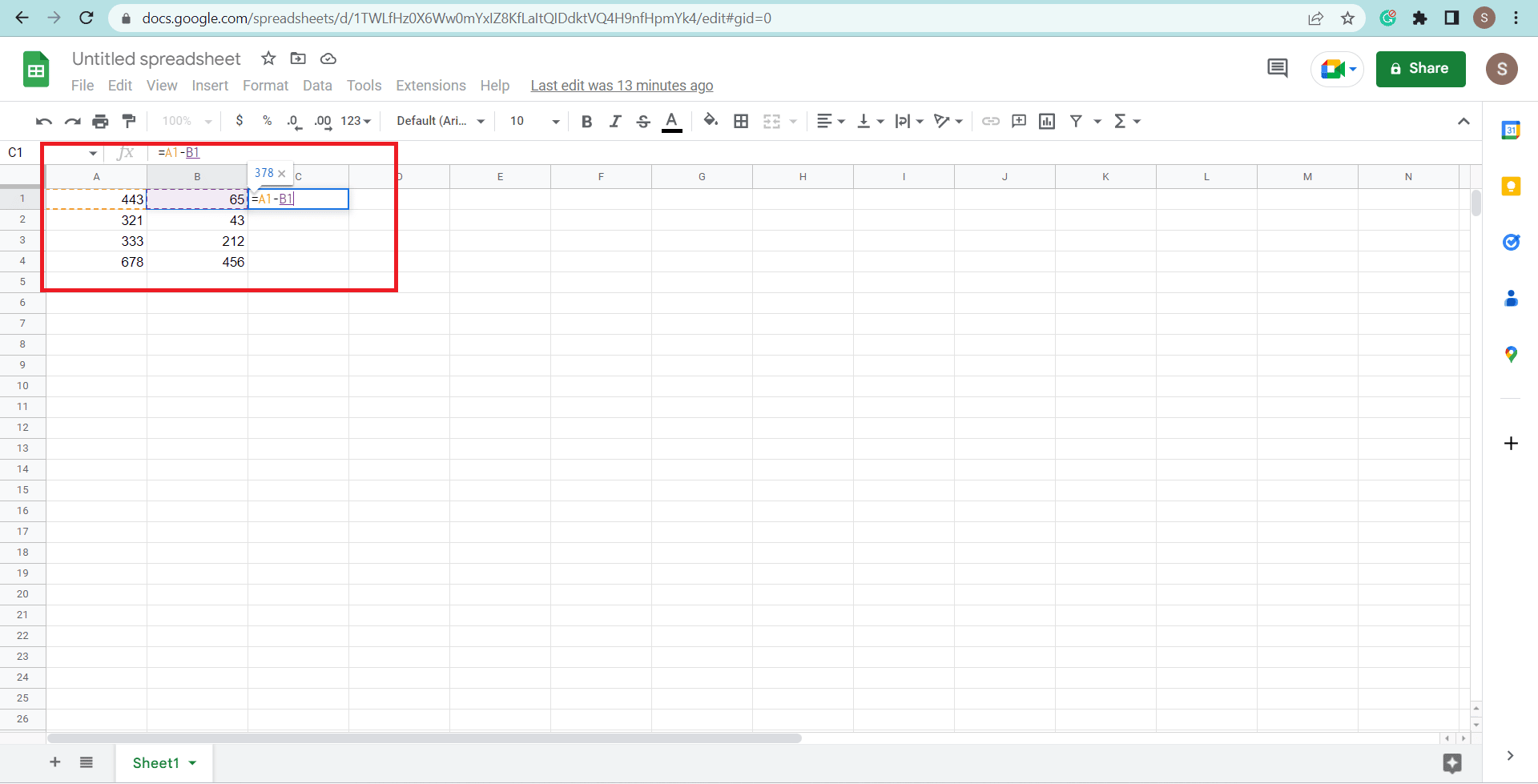 Add minus sign and Click on another next column