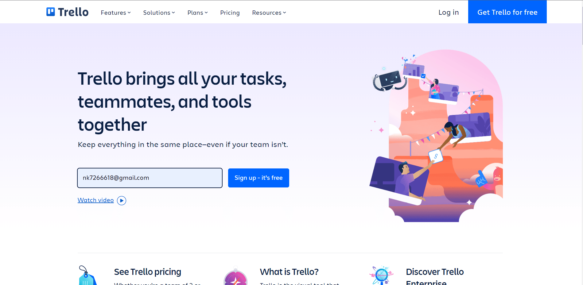 Sign in to your Trello account by entering your email ID. 