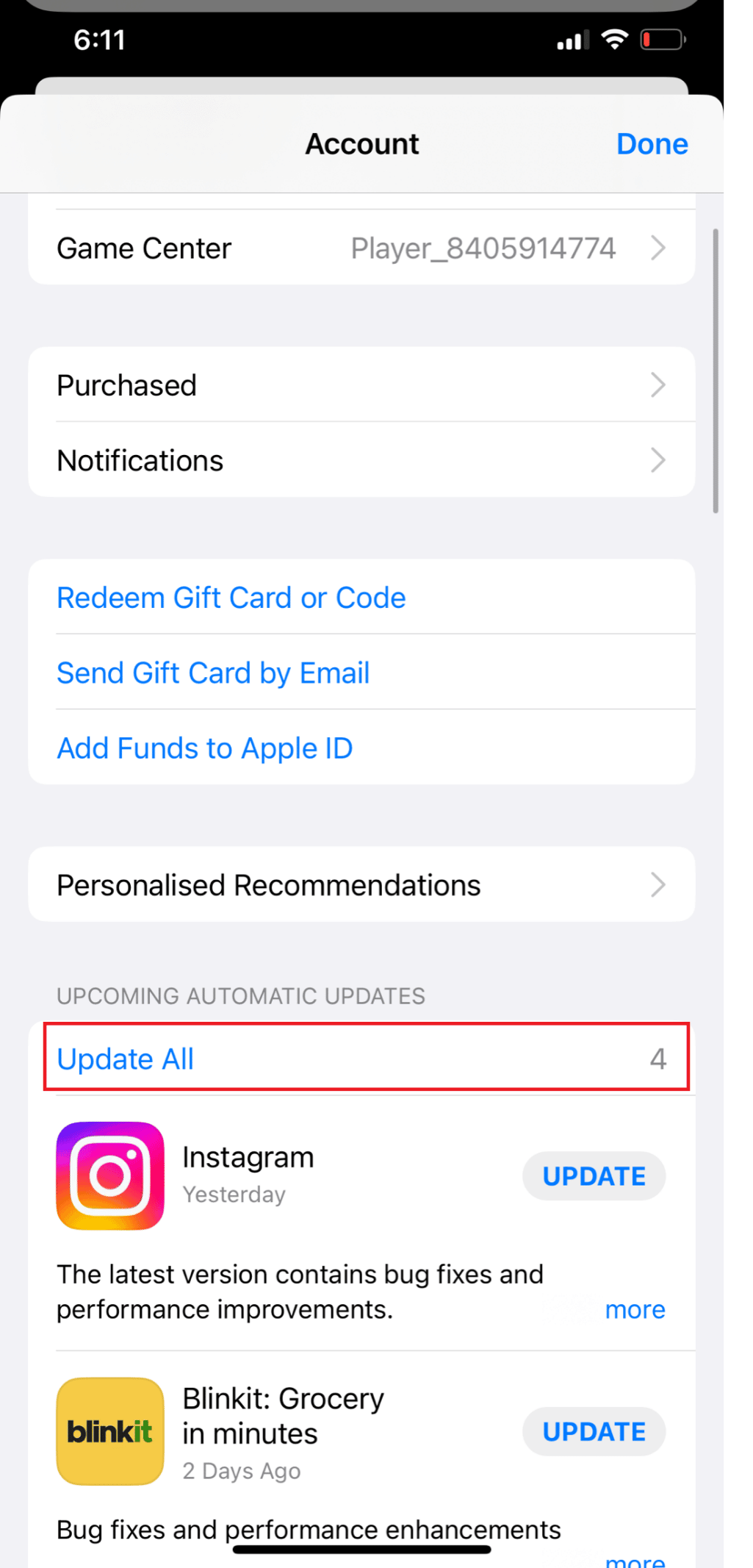 Click Update All | How to Fix Ghost Touch on iPhone 11