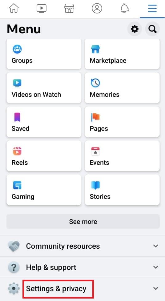 Tap on Settings and Privacy. How to Turn On or Off Friend Suggestions on Facebook App