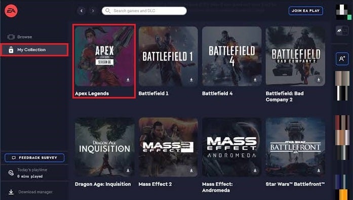 ea app my collections Apex Legend