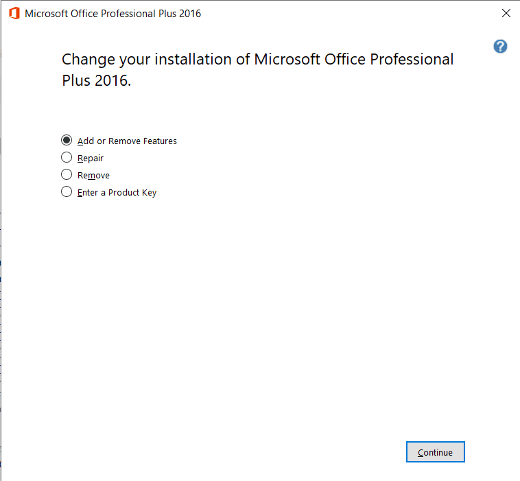 Choose the option of Repair to open Repair Wizard window
