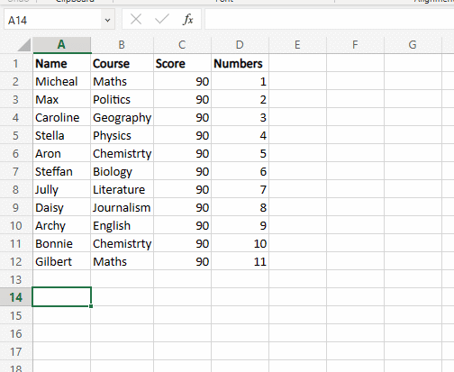 Open the excel file you want to split. For instance, this is your data set | How to Split Excel File into Multiple Files by Row