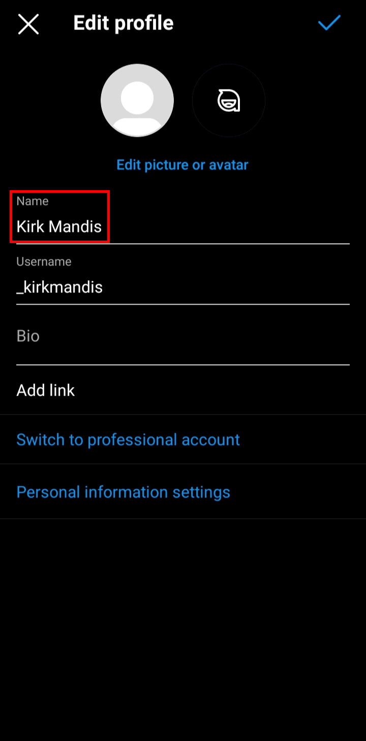 Tap on your Name.