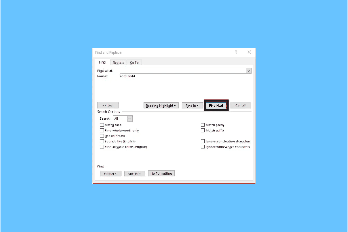 How to Find the Next Instance of Text Formatted in Bold