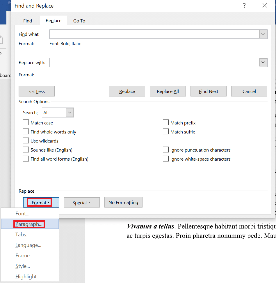 Select Paragraph.