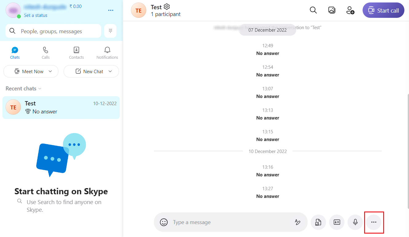 Click on the three-dotted icon from the bottom right corner of the chat screen