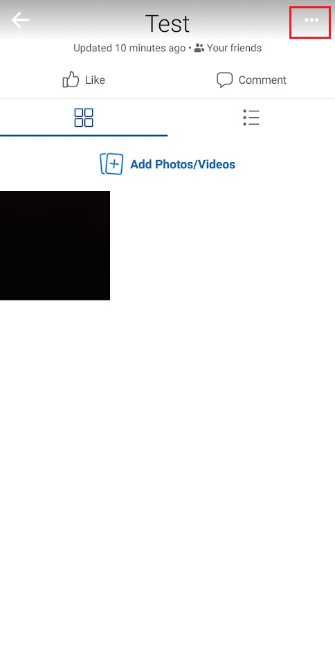 Tap on the three-dotted icon from the top right corner | How to Download All Facebook Photos at Once