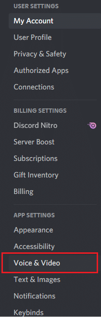 Select Voice & Video