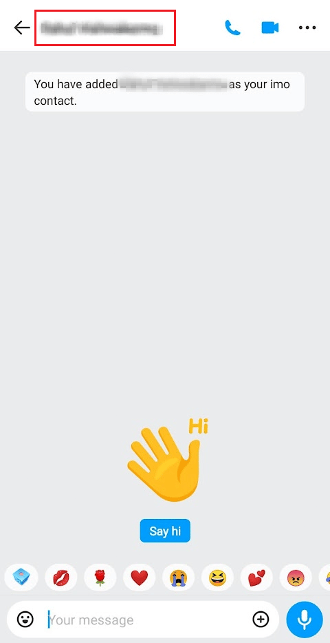 tap on the Contact name from the top