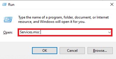 type Services.msc and press the Enter key