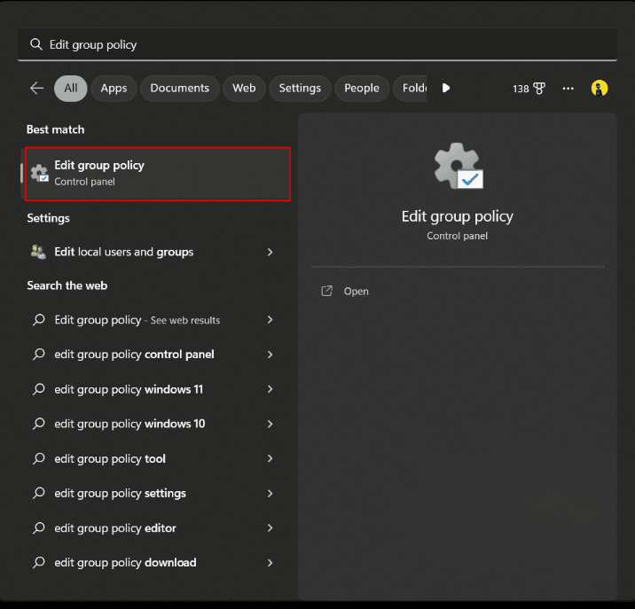 Edit group policy