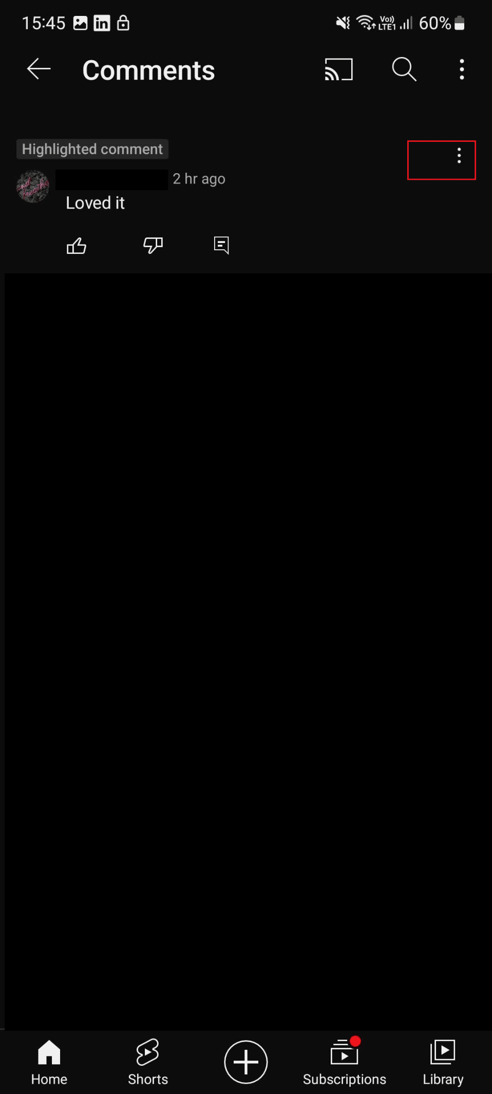 three dot icon youtube s21