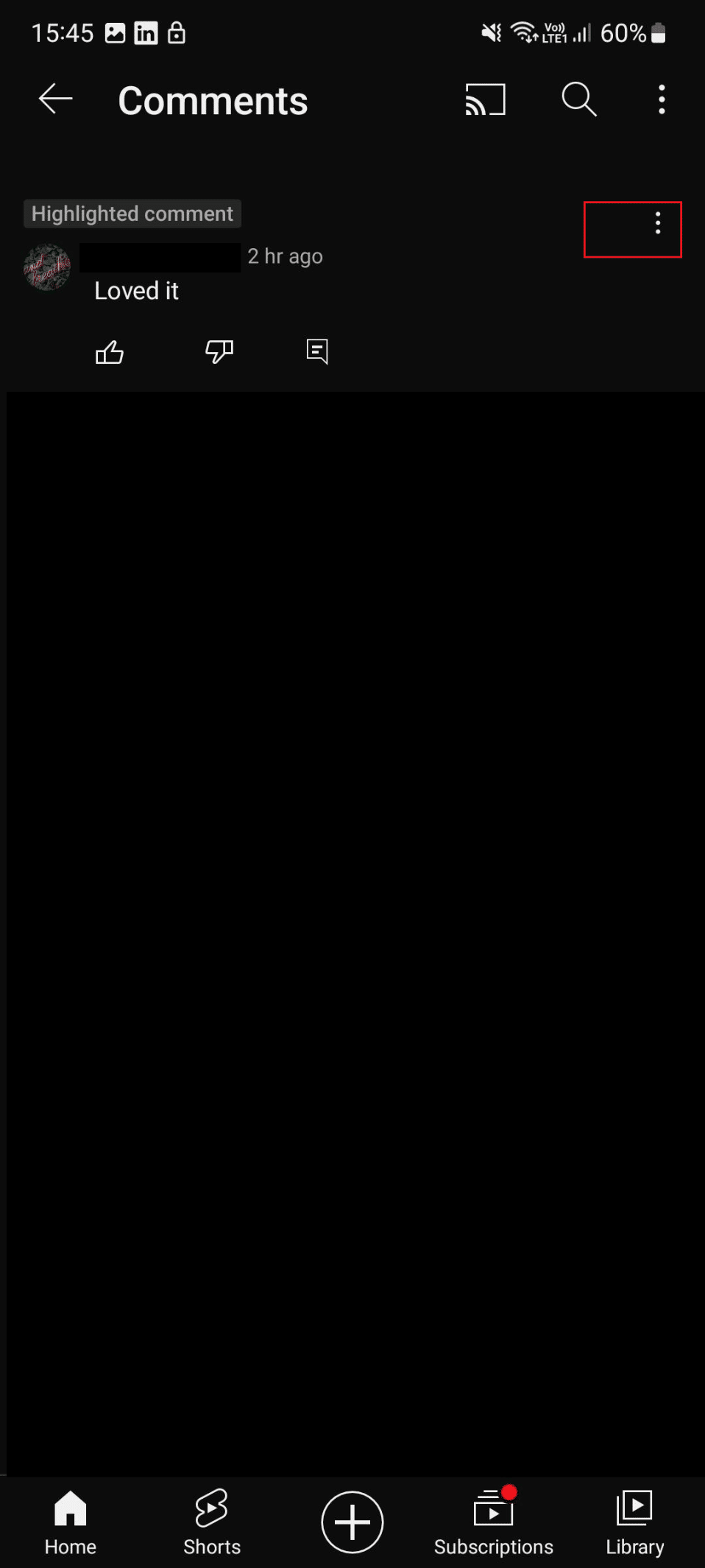 three dot icon youtube s21