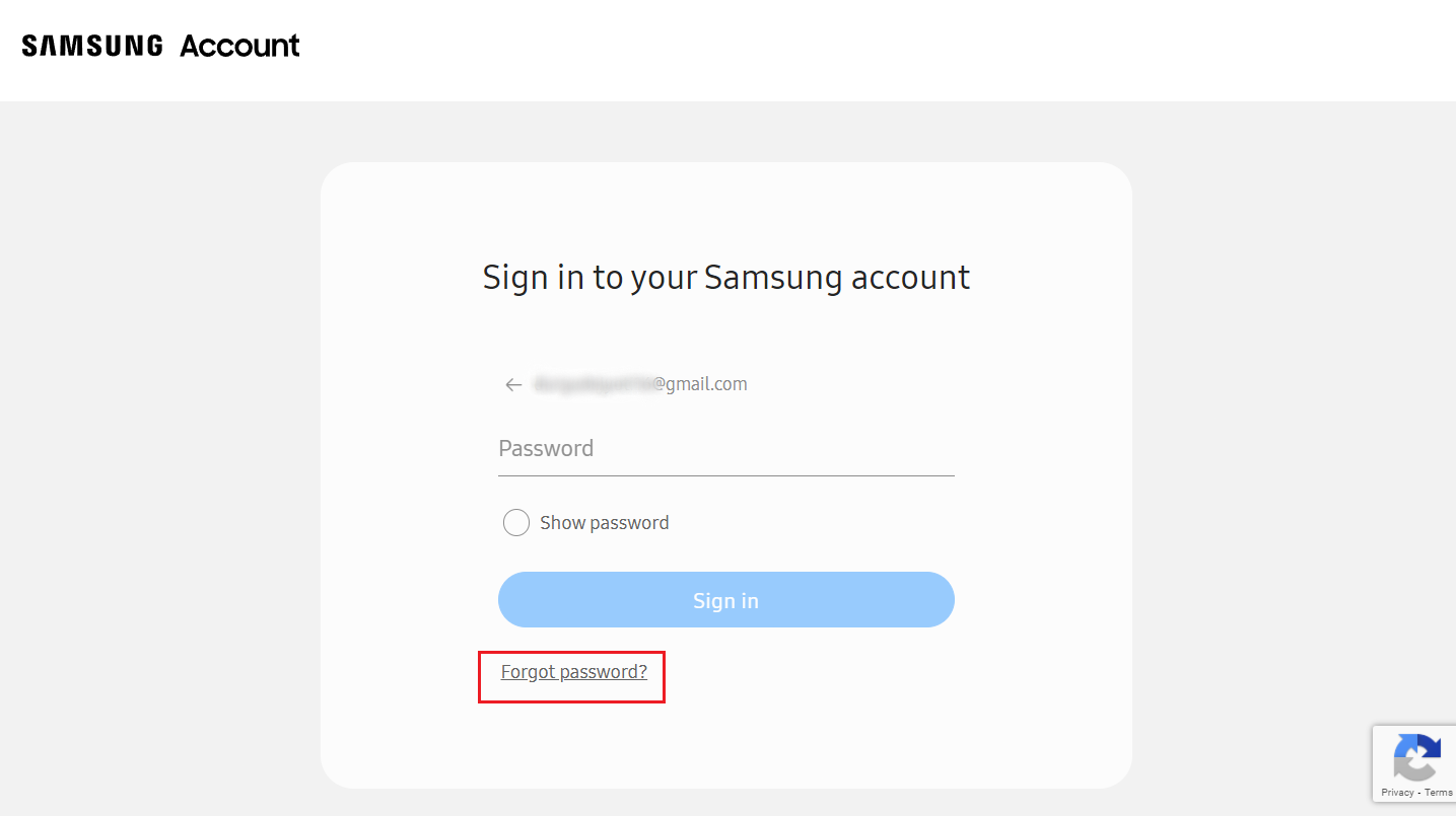 Click on Forgot password