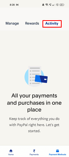 Select the Activity tab and then tap on the Statement option. | How to Delete PayPal History