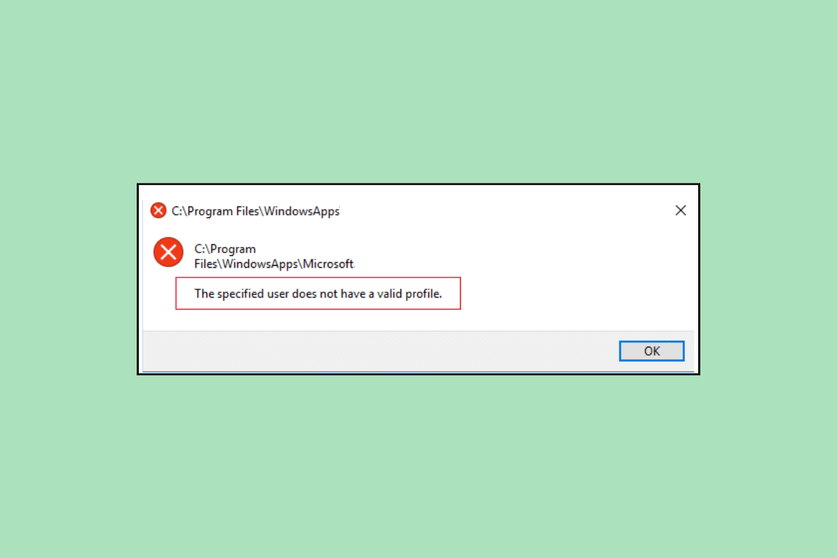 How to Fix the Specified User Does Not Have a Valid Profile