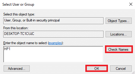 Enter your username and click Check Names