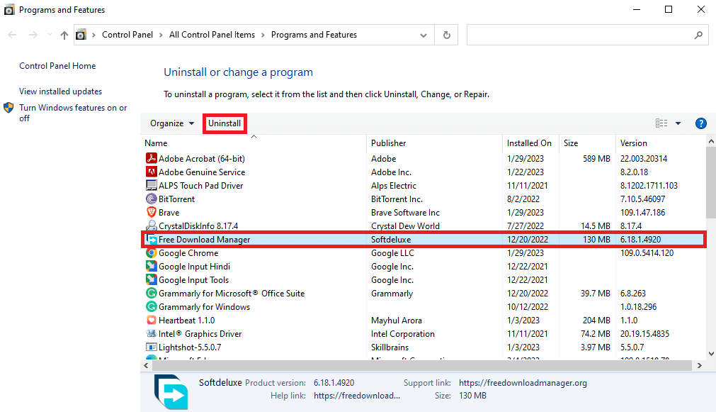 Locate the problematic application and Uninstall it