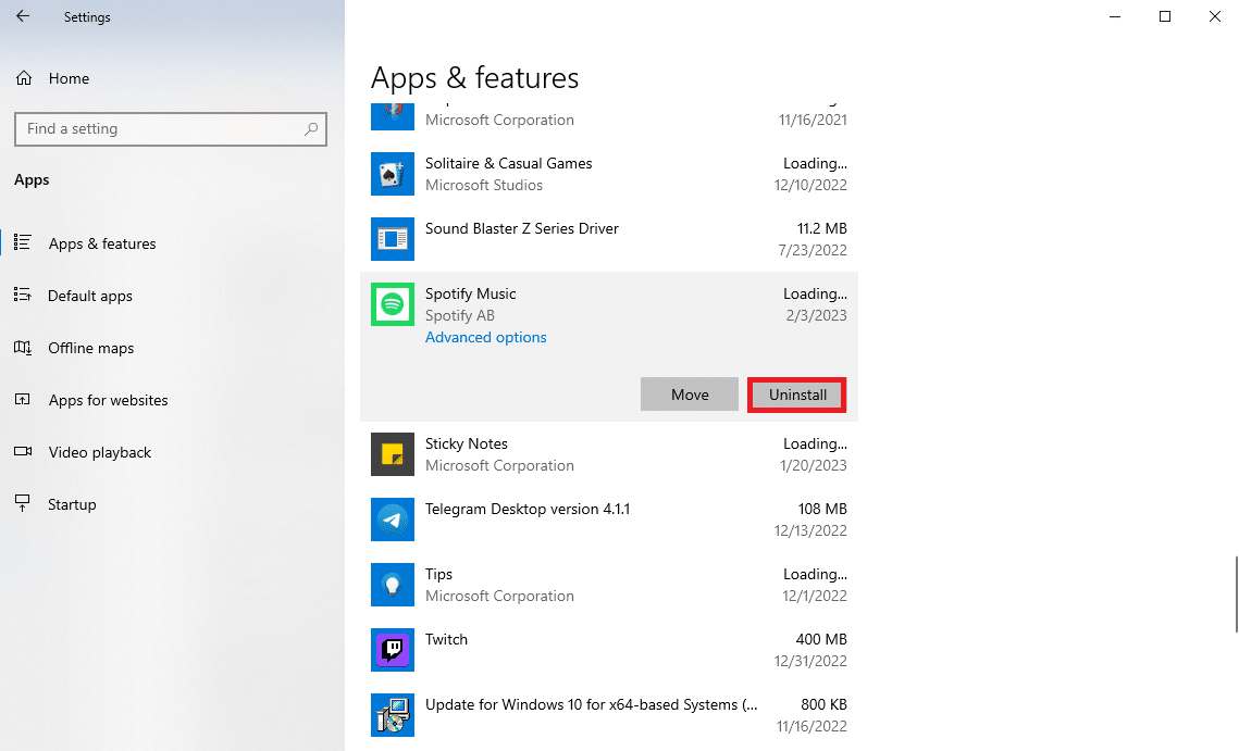 Click Uninstall. How to Fix the Specified User Does Not Have a Valid Profile