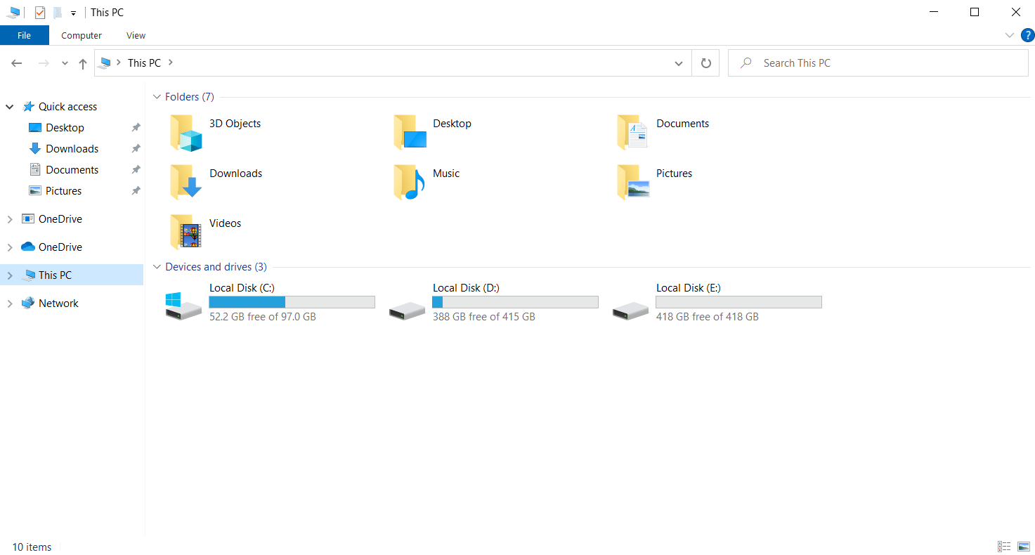 Press Windows + E keys and launch File Explorer | How to Find Someone on Facebook Using a Picture
