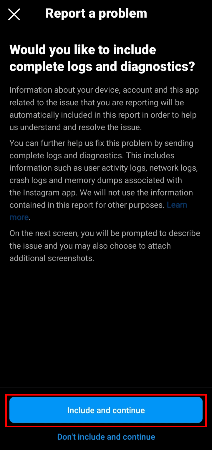 Tap on the Include and continue button. | How to Change Age on Instagram