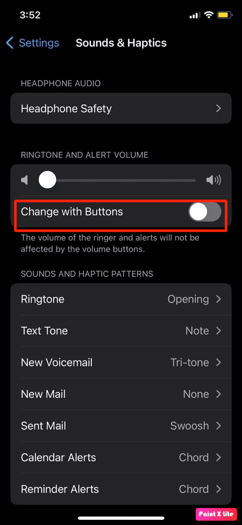 disbale change with buttons | fix silent alarm issue on iPhone