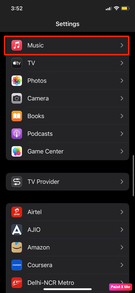 tap on music app