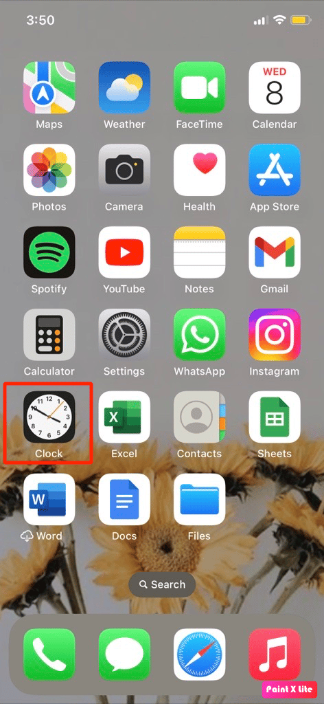 go to clock app