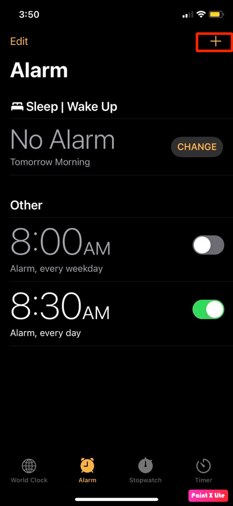 tap on plus option