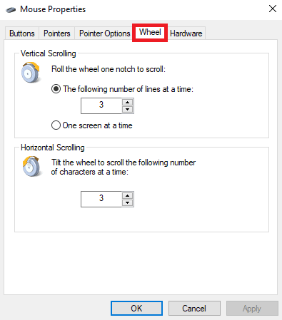 Navigate to the Wheel tab. Fix Windows Scrolling by Itself Issue