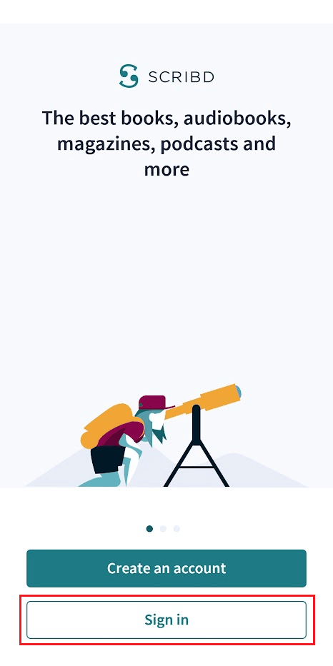 Tap on Sign in | How to Cancel Subscription on Scribd